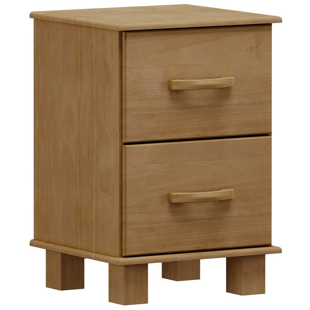 Mesa de Cabeceira 2 Gavetas Madeira Maciça Selena F06 Freijó - Lyam Decor