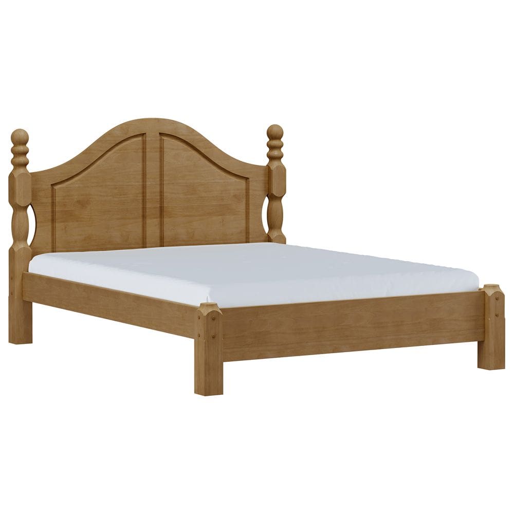 Cama Queen De Madeira Maciça Clássica Para Colchão 158x198 Zahav F06 Freijó - Lyam Decor