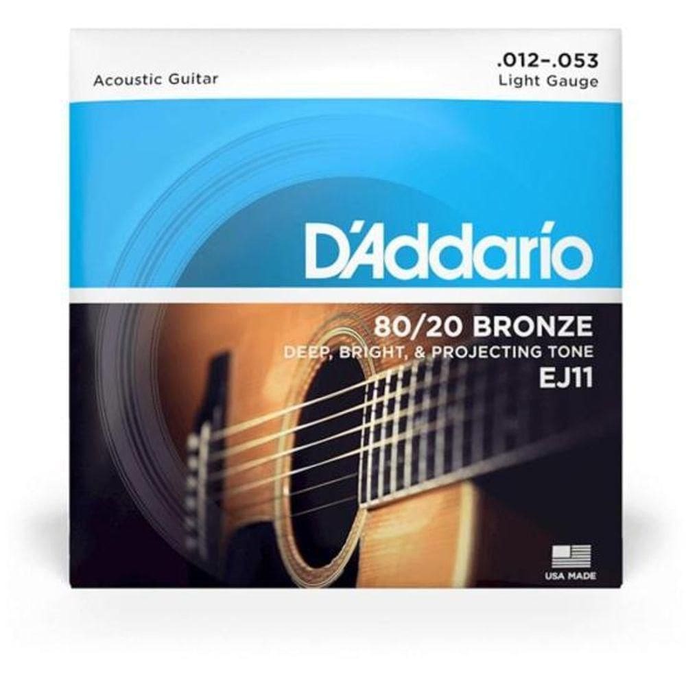 Encordoamento Para Violão D Addario Ej11 Aço Ligh 80/20