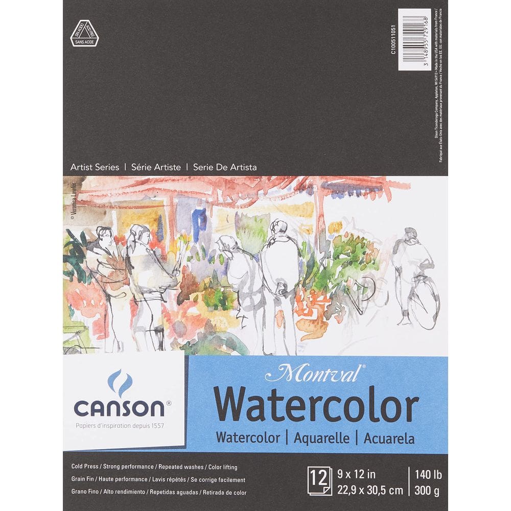 Papel para aquarela Canson Artist Series Montval 300g 9x12cm