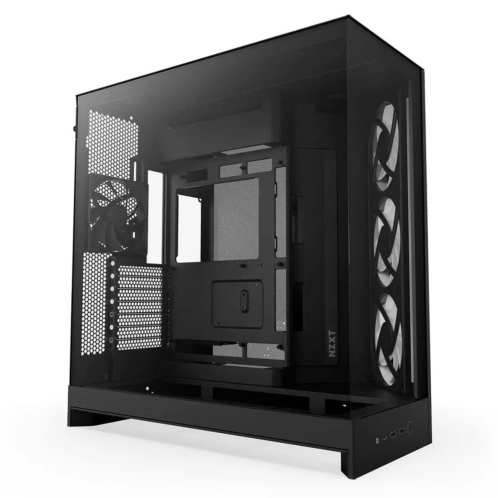 Gabinete Gamer NZXT H9 Flow RGB Frontal Diagonal 4 Fans Preto