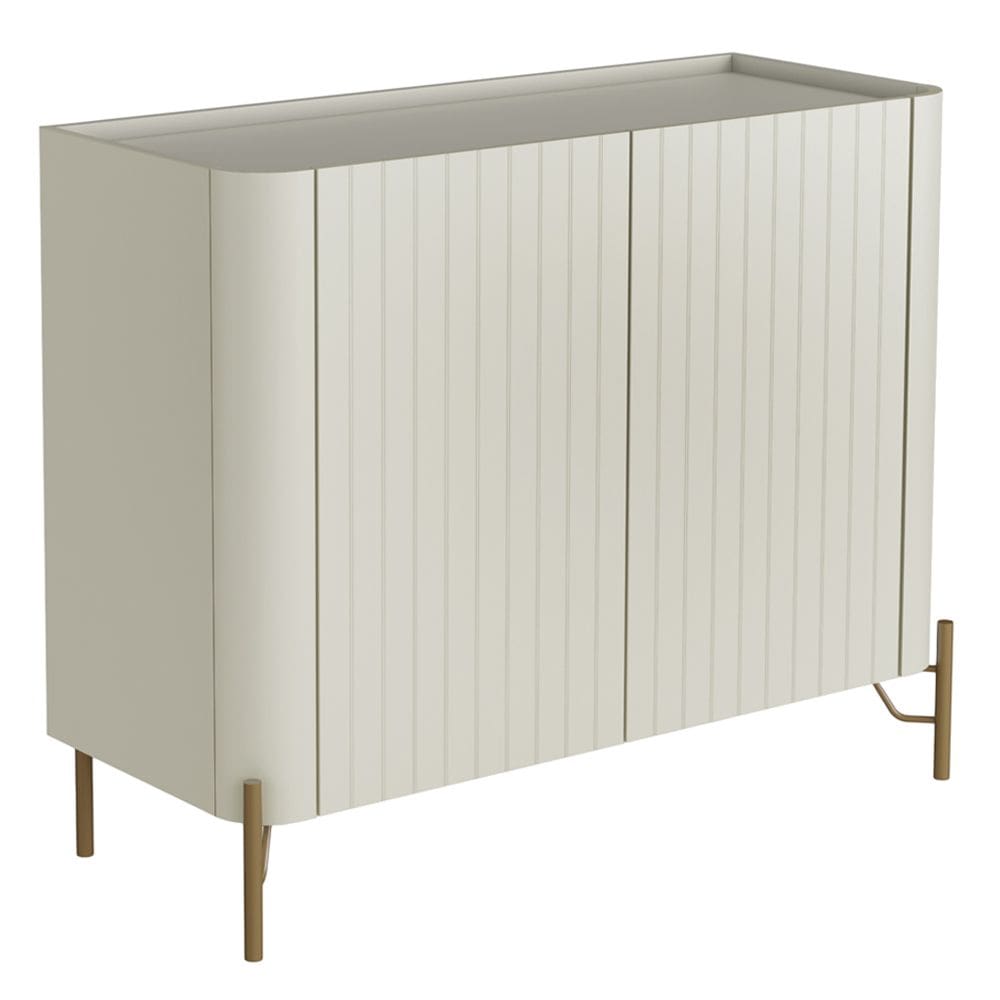 Aparador Buffet Sala de Jantar 2 Portas Brise Pés Industrial Dourado Naim I03 Luna - Lyam Decor