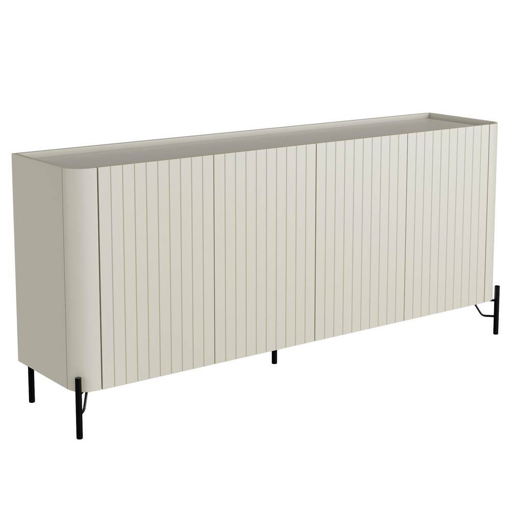 Aparador Buffet Sala de Jantar 4 Portas Brise Pés Industrial Preto Naim I03 Luna - Lyam Decor