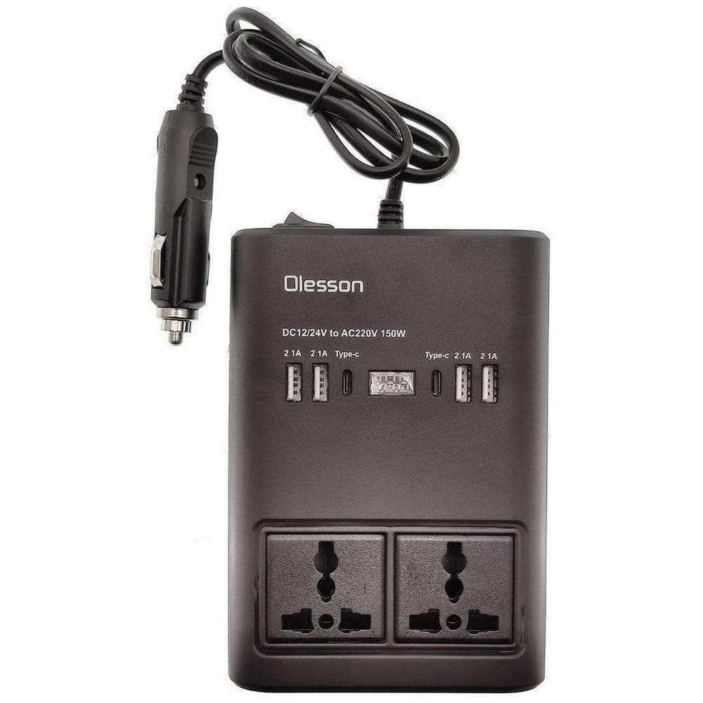 Inversor Conversor Tensão Duplo Carro 150w 4 Usb 12v 24v 220v Led Inteligente Carregador Veicular
