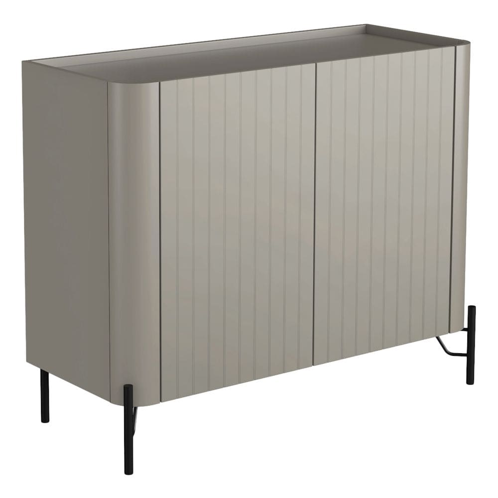 Aparador Buffet Sala de Jantar 2 Portas Brise Pés Industrial Preto Naim I03 Grigio - Lyam Decor