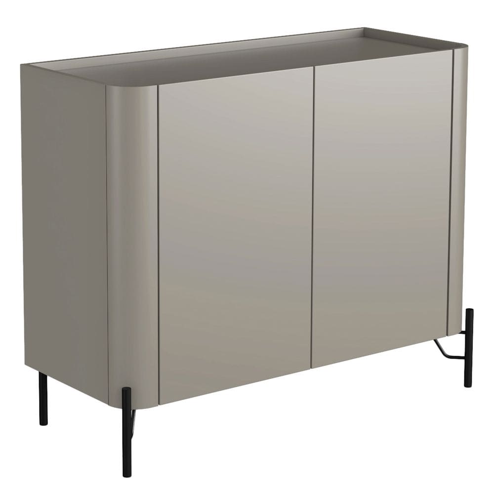 Buffet Para Sala de Jantar 2 Portas 1 Gaveta Pés Industrial Preto Naim I03 Grigio - Lyam