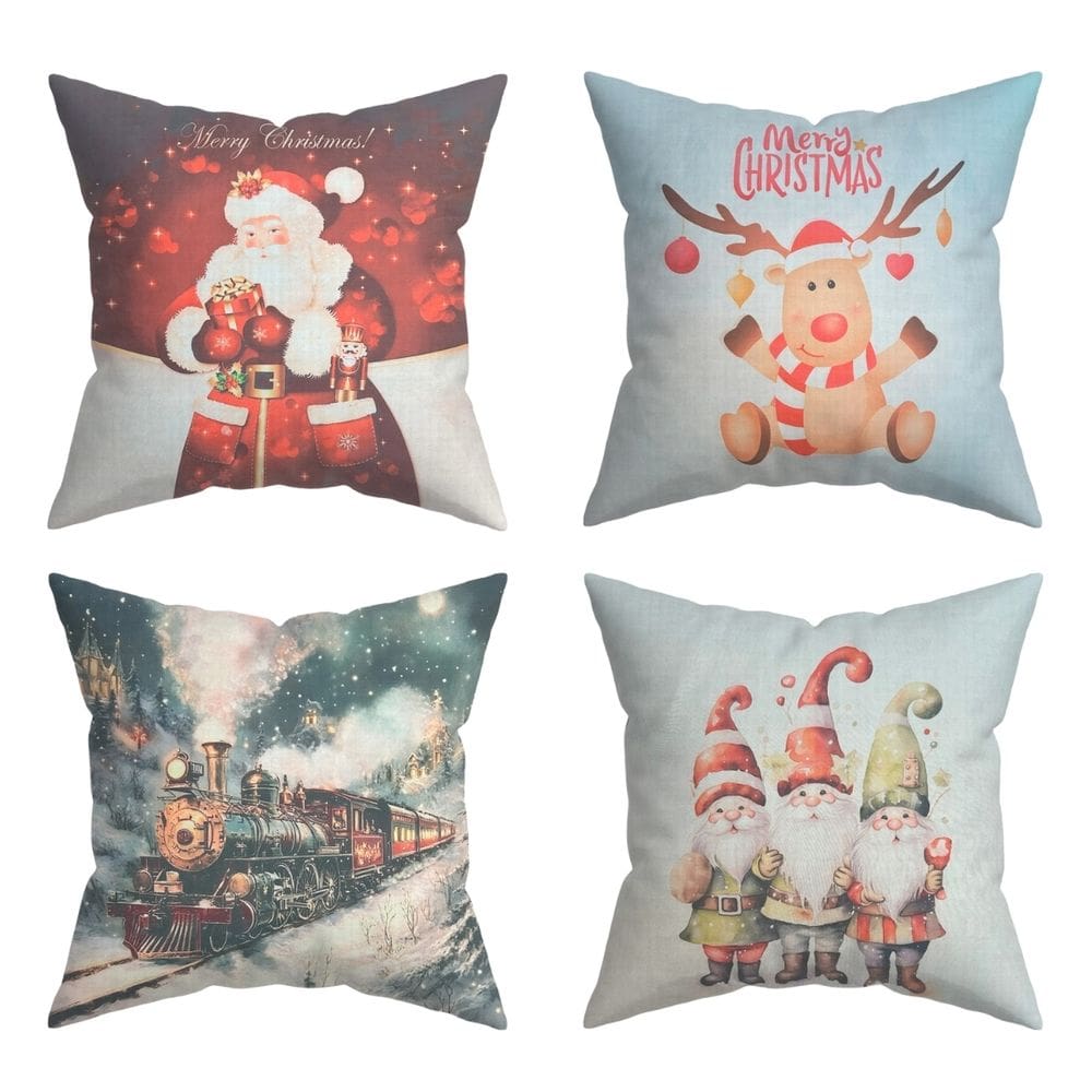 Kit 2 Capas de Almofada Natal 43x43cm Sala Sofá Kit 6