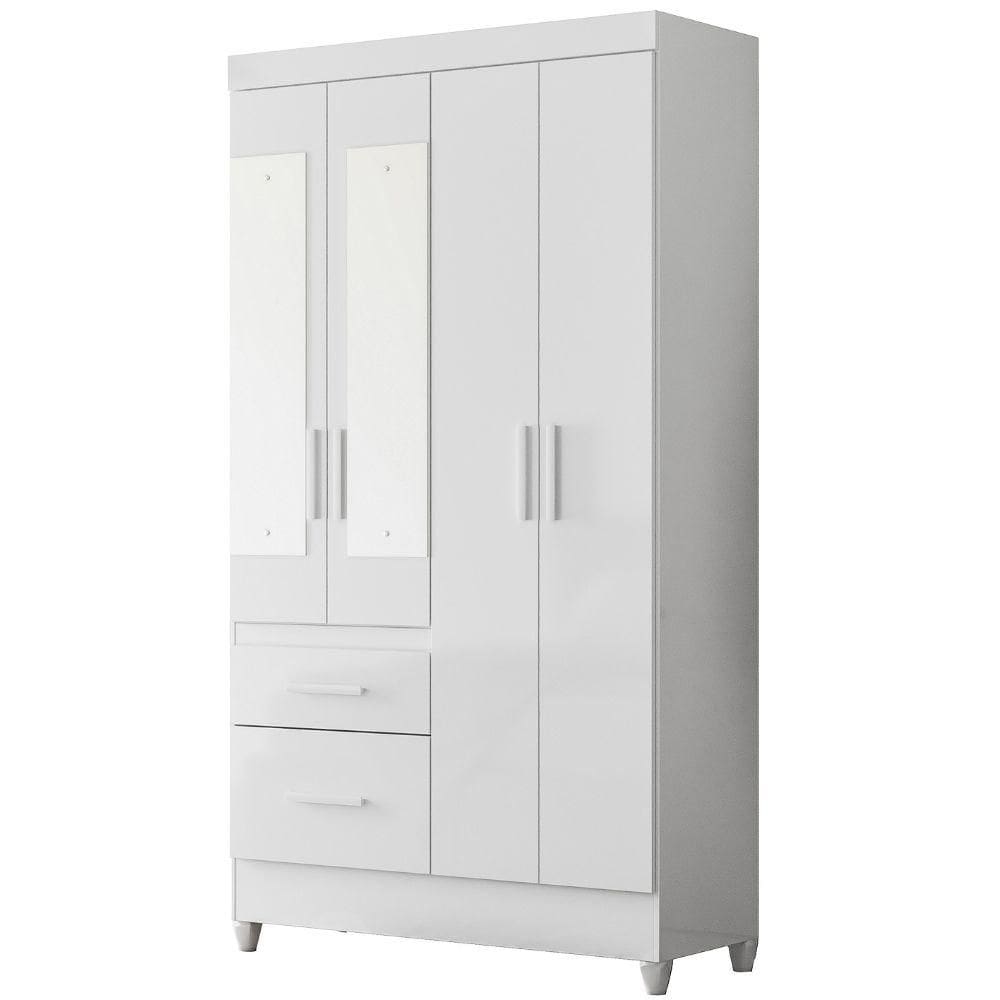 Guarda Roupa Solteiro Madri 4P Espelho 110 cm Moval