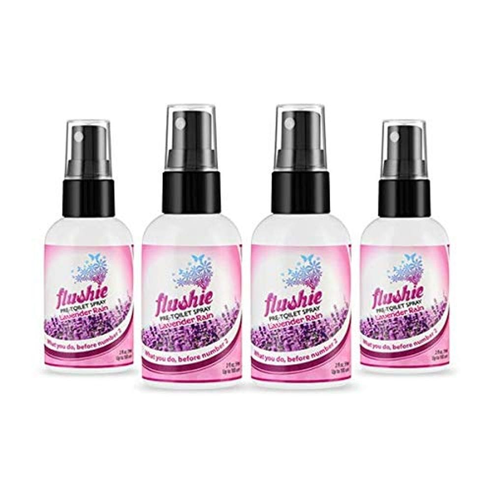 Spray pré-higiênico Flushie Travel Size 60 ml, pacote com 4 unidades de lavanda