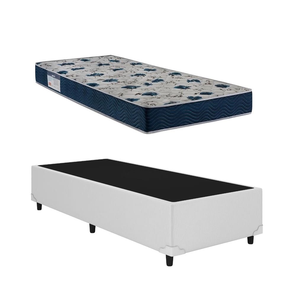 Cama Base Solteiro Branco Colchão ISO 60 D28 - Ortobom
