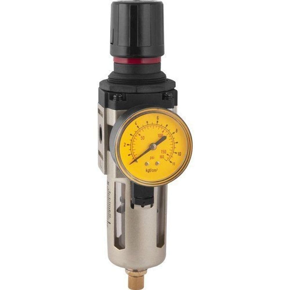 Filtro Regulador De Pressão 1-4 Npt Corpo Metálico Dreno Au