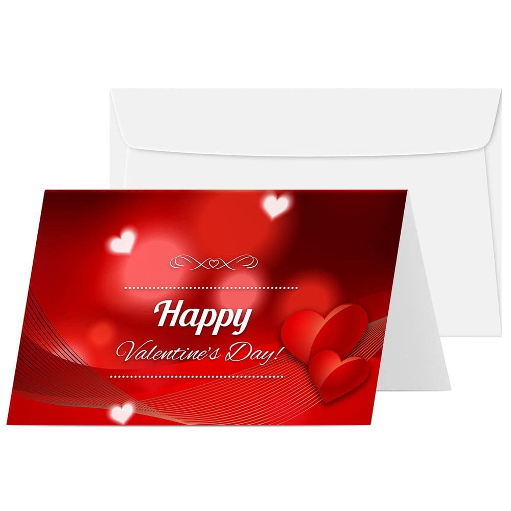 Cartões de Dia dos Namorados Jumbo Happy Red Hearts 2 por pacote