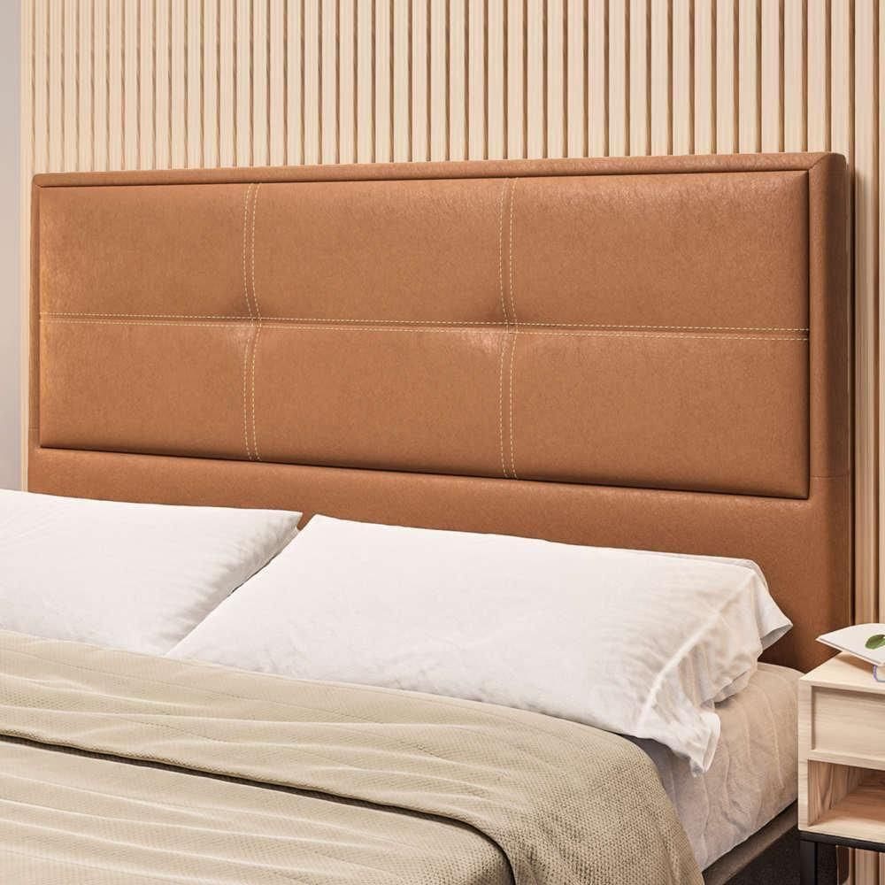 Cabeceira Queen Estofada Tecido Sintético Dobuê Monte Carlo