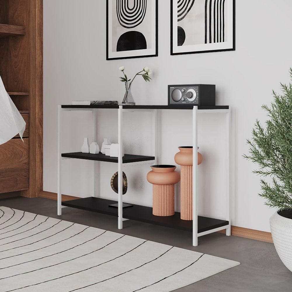 Aparador Industrial Artesania Branco E Preto 120cm