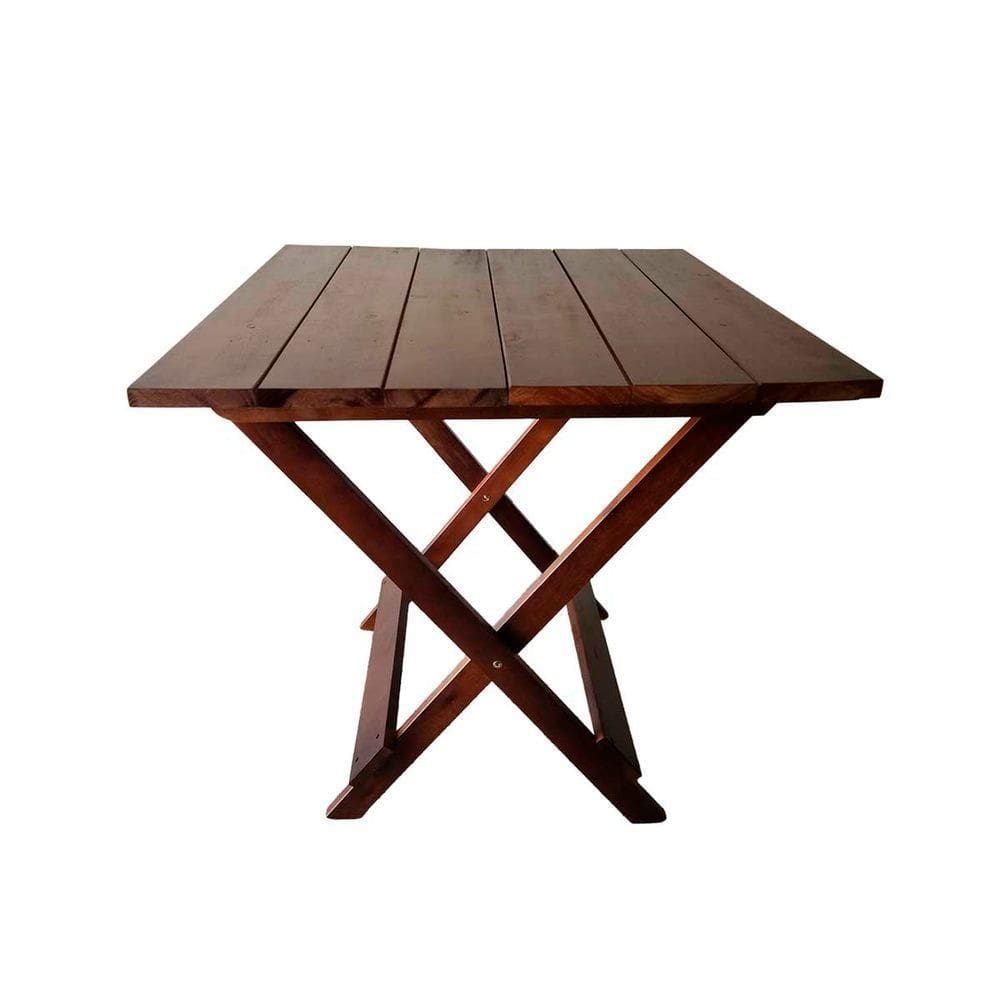 Mesa Dobrável Para Churrasqueira Em Madeira Natural Ismalu Imbuia