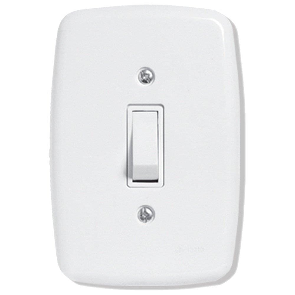 Interruptor Ideale Pluzie 1 Tecla Paralela com Placa 4X2 Branca