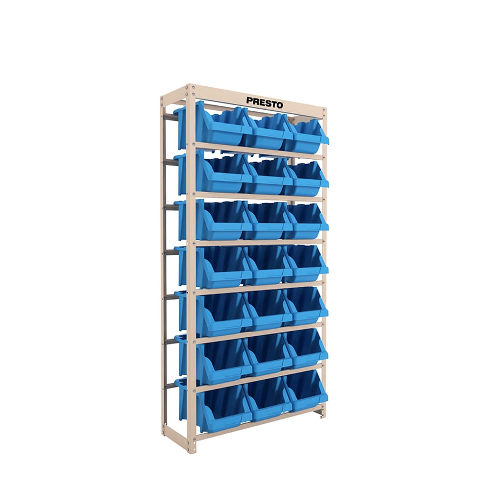 Kit Estante Gaveteiro com 21 Gavetas Nº 7 Azul 93012 - PRESTO