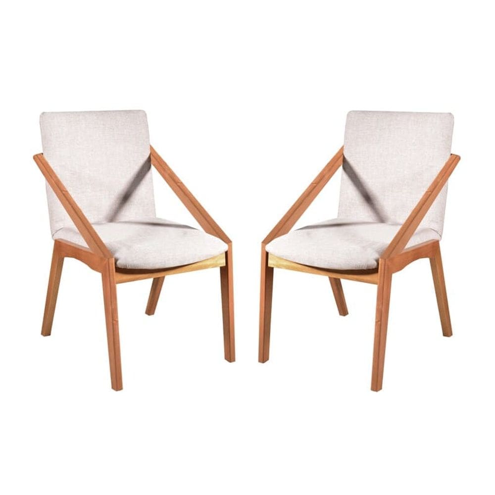 Cadeiras Madeira Maciça Estofada com Braço - Lírio - Harmonia Salas