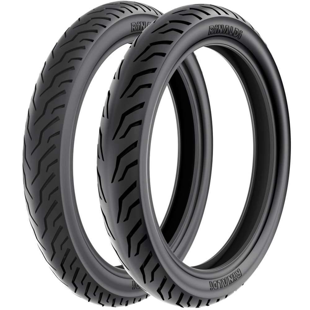 Par Pneu Honda Cg 160 Fan 90/90-18 + 275-18 Tubeless Ss48 Rinaldi
