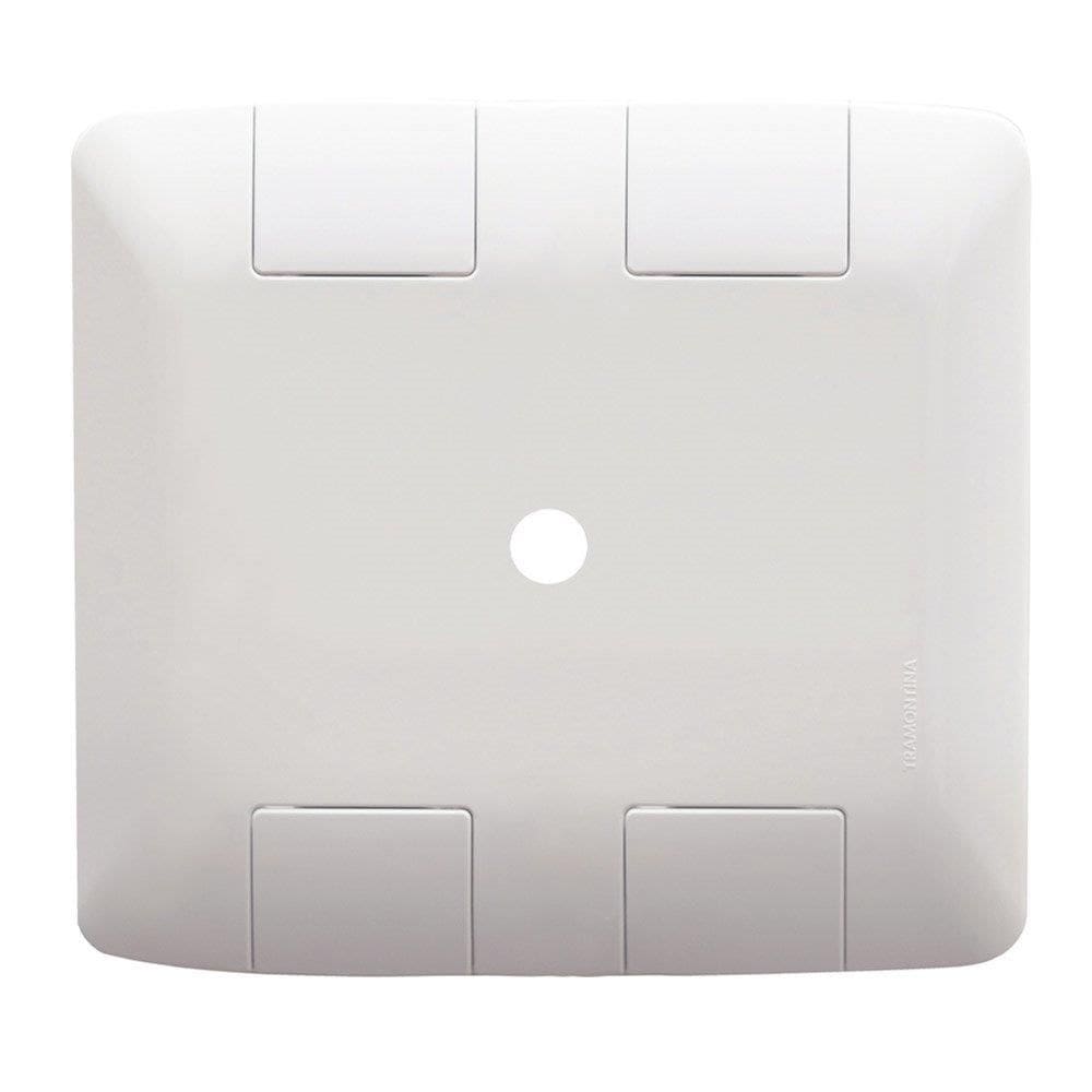 Placa Aria Tramontina 4x4 com Furo 9,5mm Branco