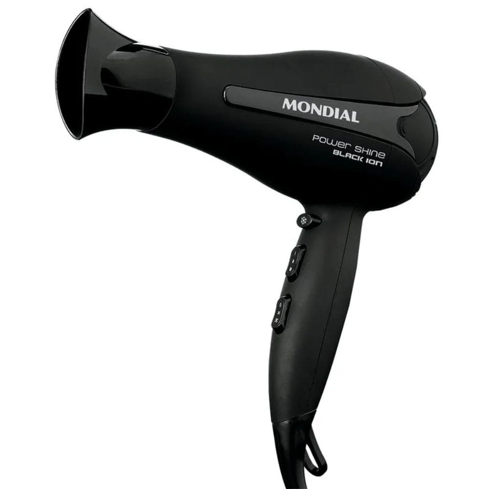 Secador de Cabelo Mondial Power Shine Black íon 3 Temperaturas + 2 Velocidades 2000W 220V - SC-13
