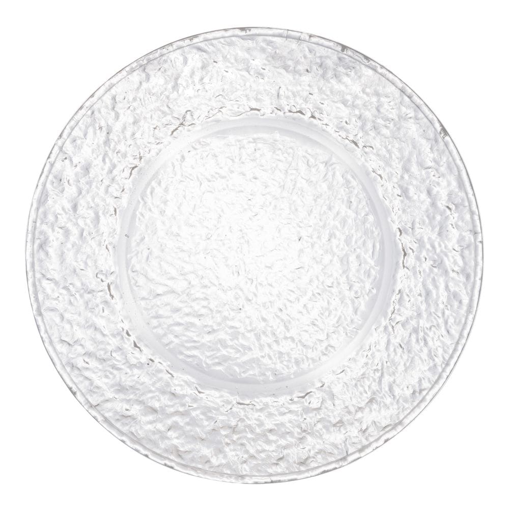 Prato Raso de Cristal Martelado Petra Transparente 28cm Lyor