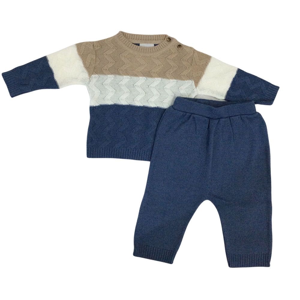 Conjunto bebê masc linha Noruega azul off caqui