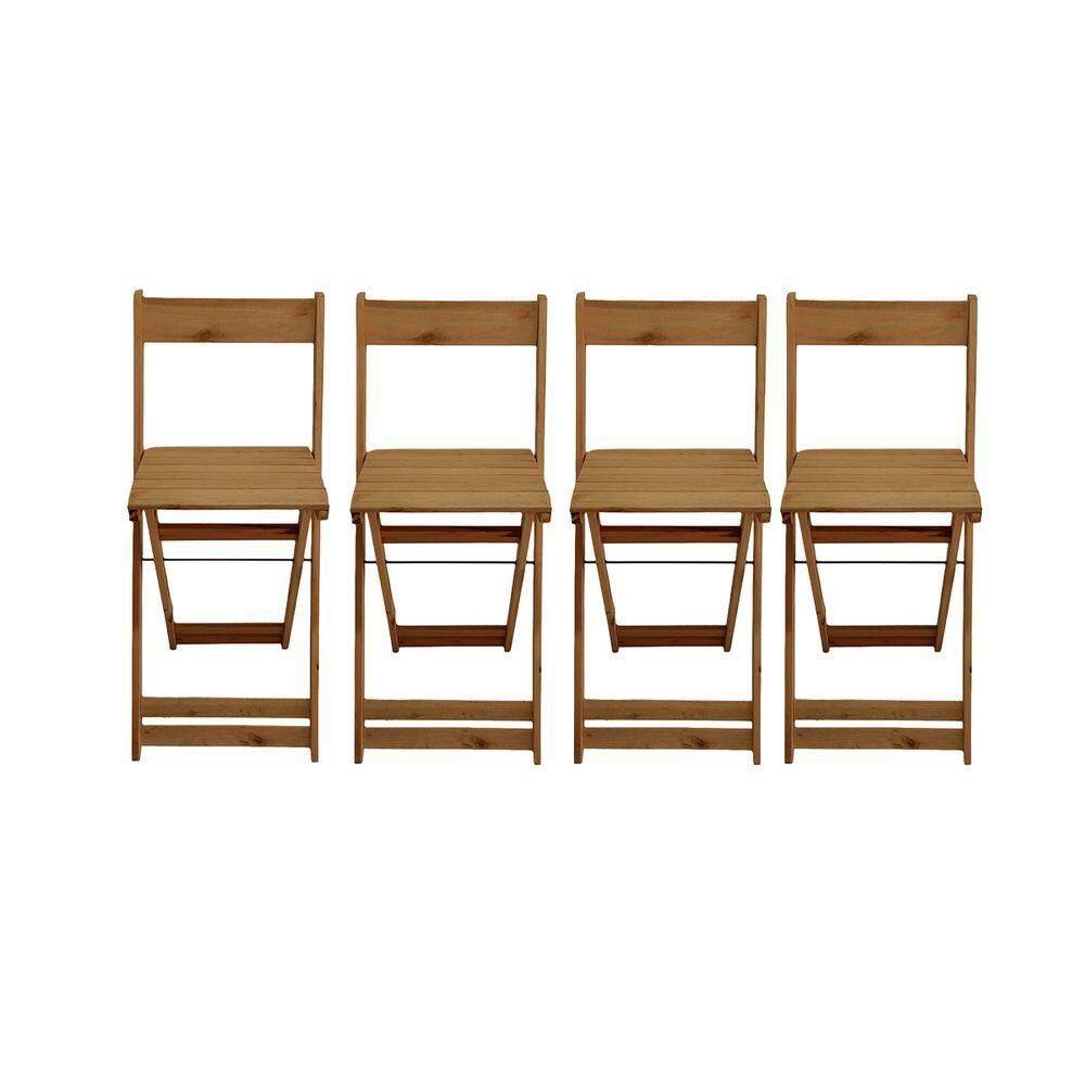 Conjunto Com 4 Banquetas Dobráveis Em Eucalipto Mel