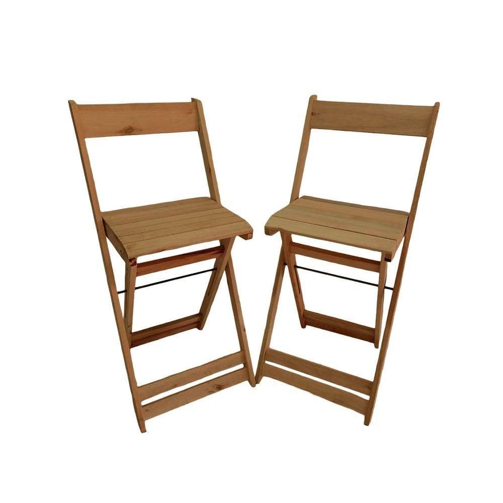 Conjunto 2 Banquetas Dobráveis Para Bistro E Balcão Em Madeira Mel