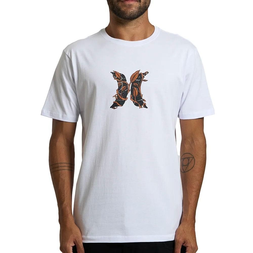Camiseta Hurley Icon Garden SM26 Masculina Branco