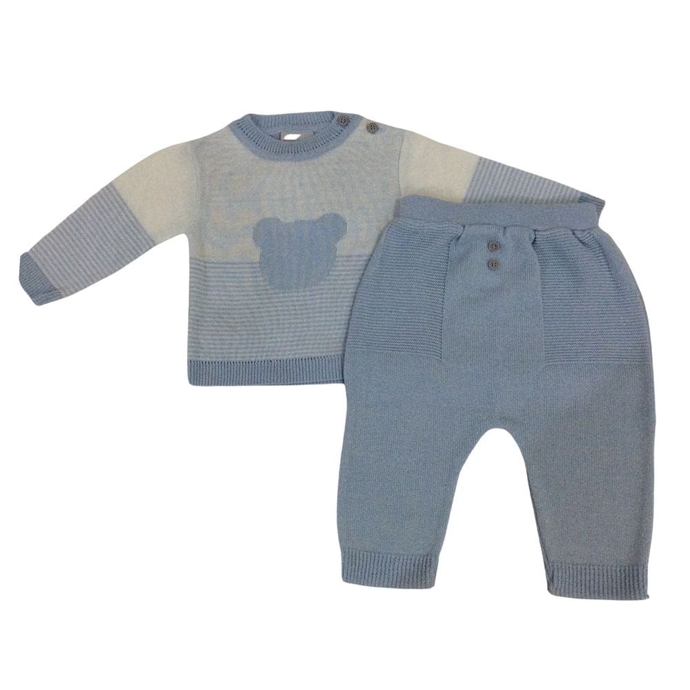 Conjunto bebê masc linho Noruega  azul branco