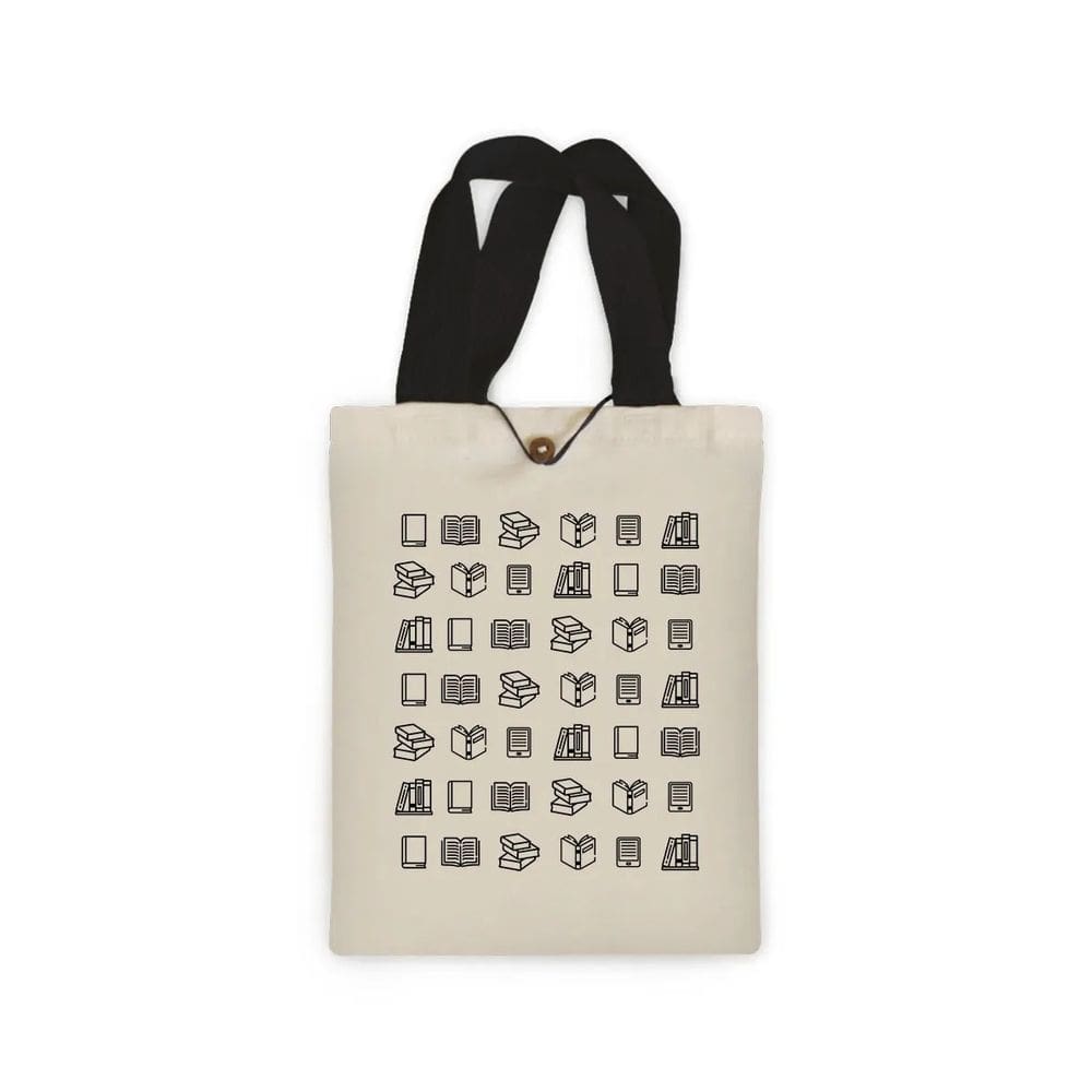Ecobag presente pequena livro book algodão sustentável cru ou preta kindle capa presente natal dia dos professores