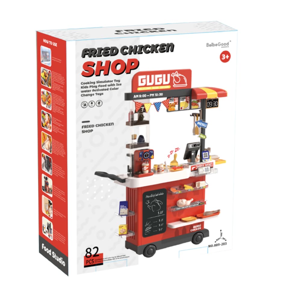 Cozinha Infantil Fried Chicken Shop com 82 Peças – Brinquedo de Cozinha Divertido