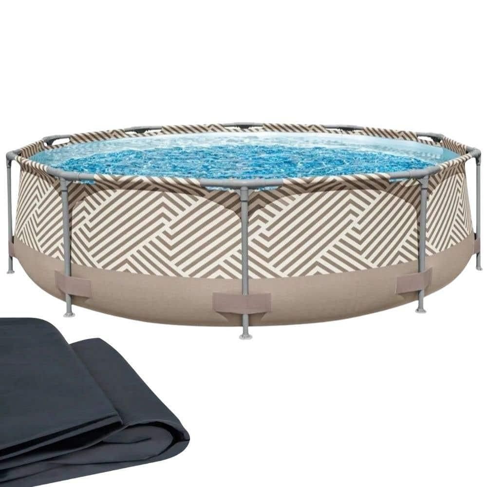 Piscina com Armação Circular 5200 Litros Diâmetro 3,05 Metros com Capa MOR