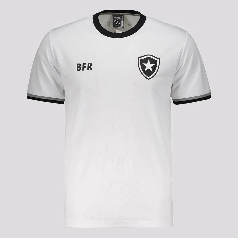 Camisa Botafogo Braziline Sensação Masculina-Branco e Preto