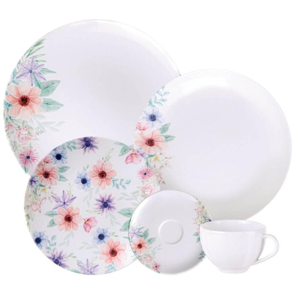 Aparelho de Jantar 20 Peças Tramontina Floratta em Porcelana
