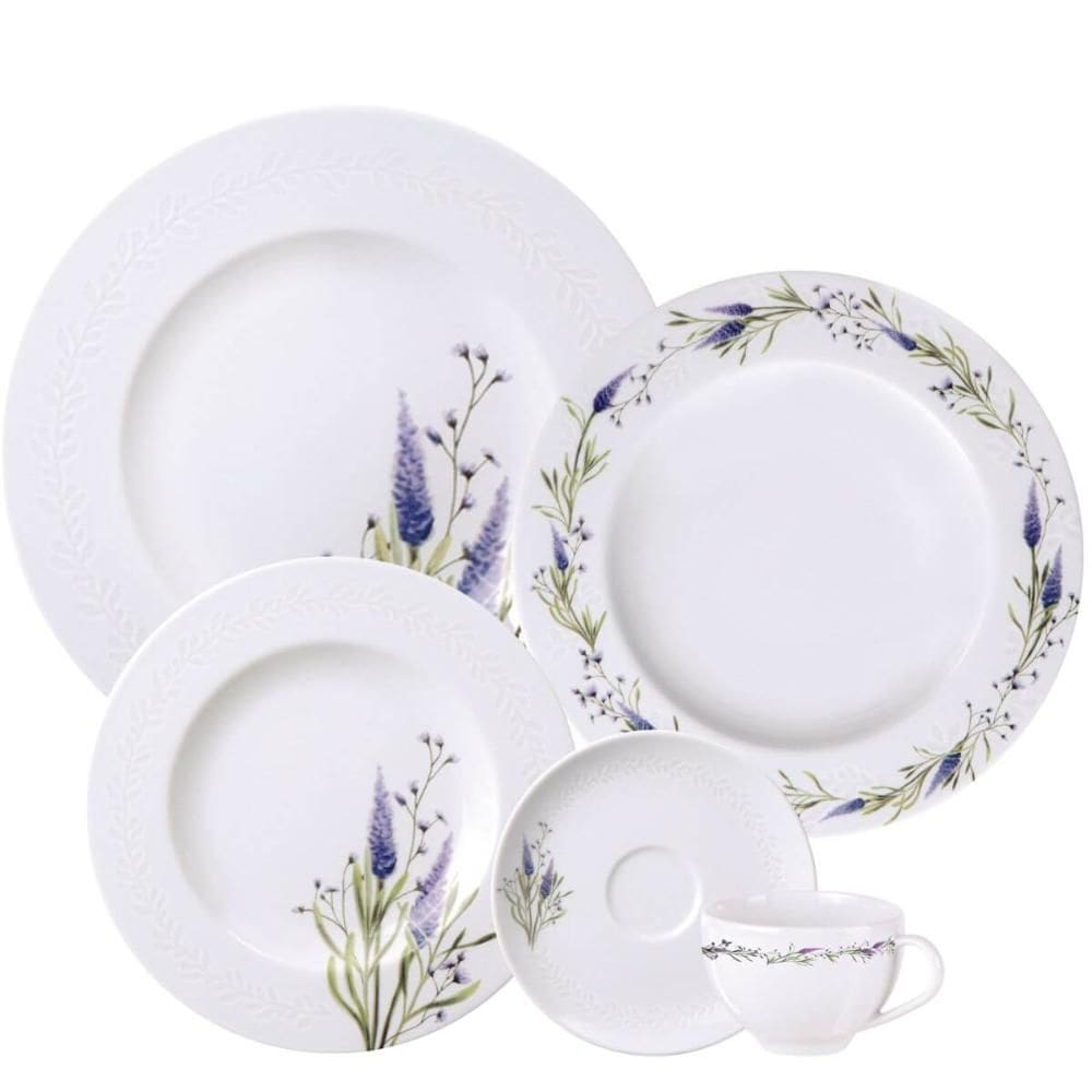 Aparelho de Jantar 30 Peças Tramontina Lilla Porcelana 6 Pessoas Mesa Posta