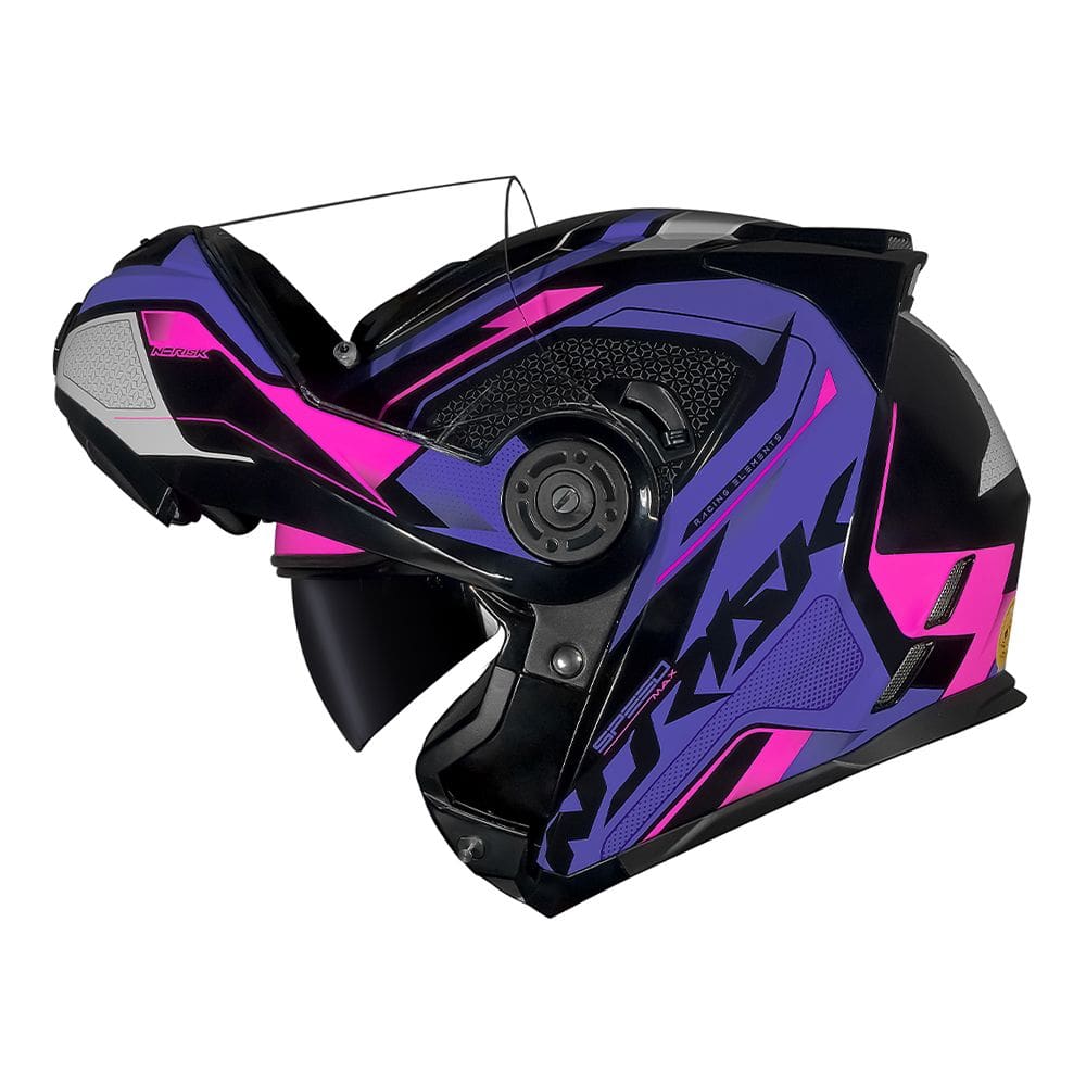 Capacete Norisk Route FF345 Speed Max Preto e Roxo