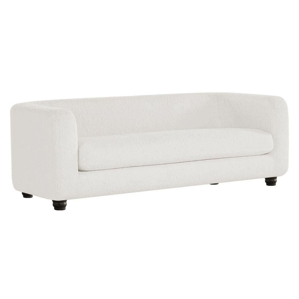 Sofá 3 Lugares Luxo Recepção Escritorio Sala Veneza 200cm Bouclé - Doce Sonho Móveis Branco