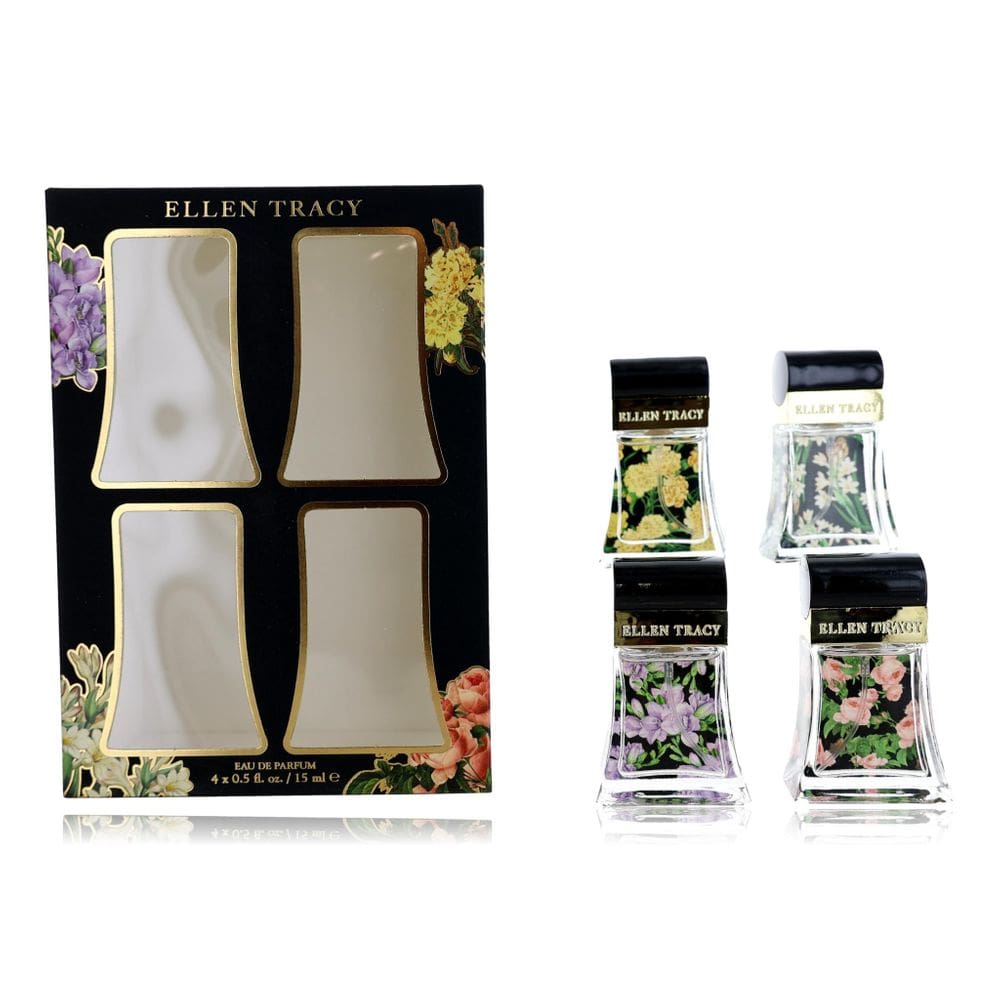 Conjunto de perfume Ellen Tracy de 4 peças para mulheres EDP 15mL