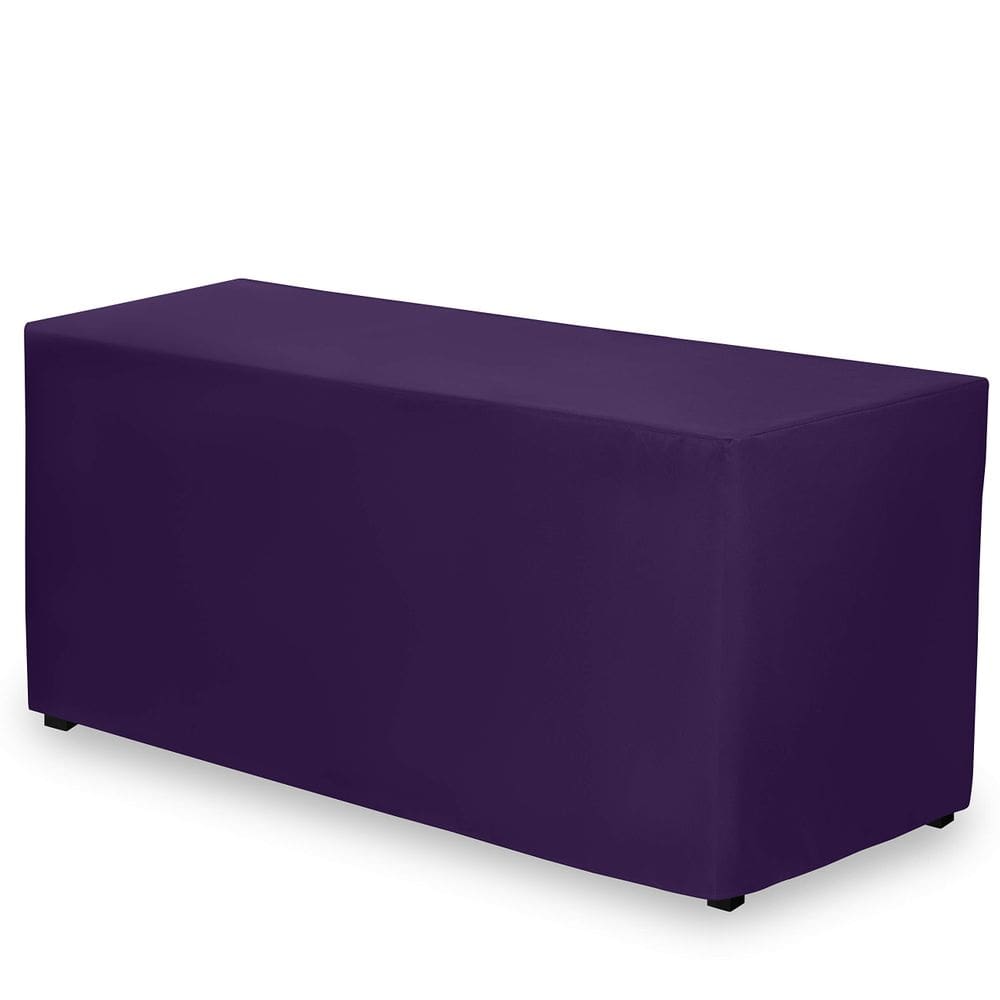 Toalha de mesa Gee Di Moda ajustada em 183 x 76 cm roxa para mesa de 6 pés