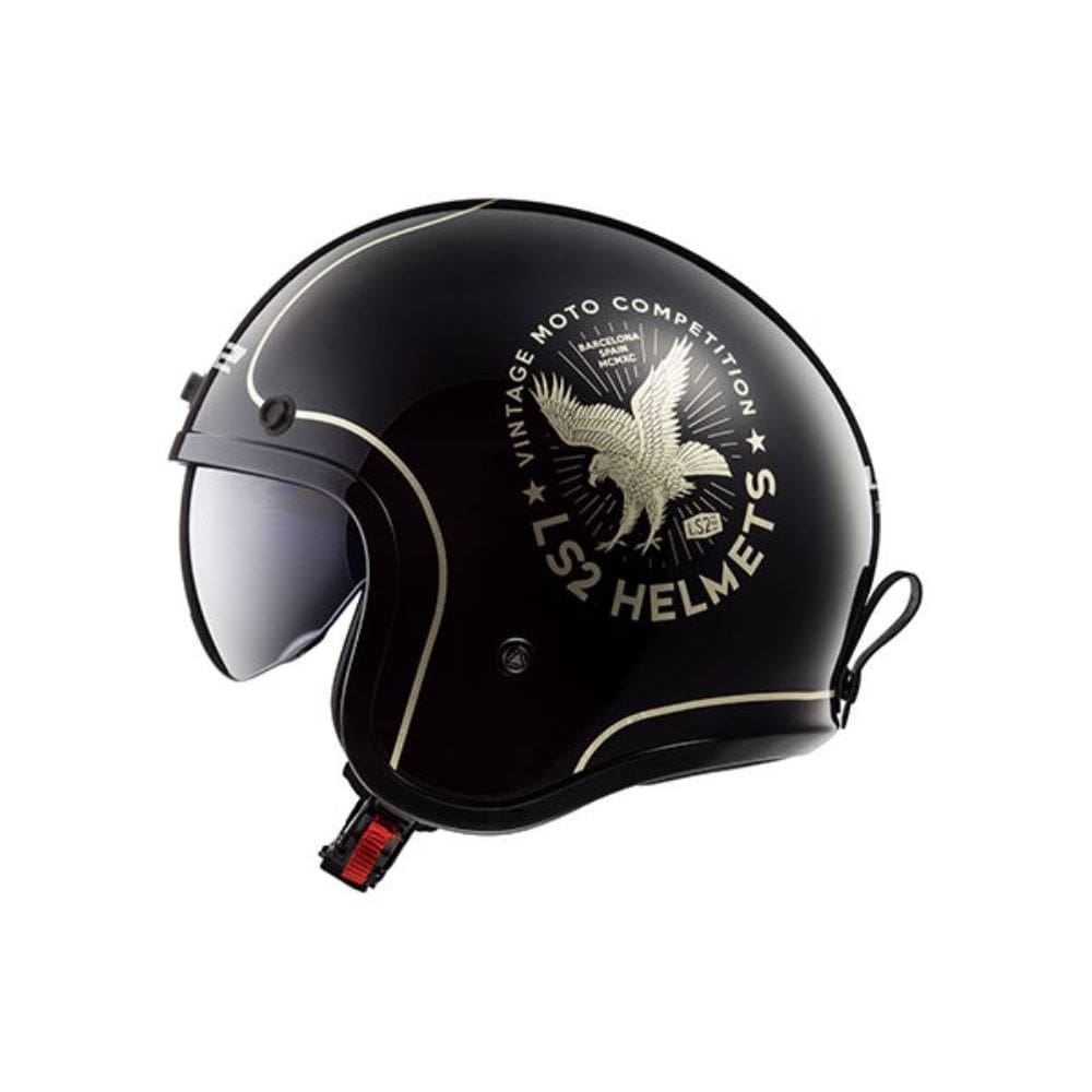 Capacete Ls2 Spitfire Of599 Flier Preto e Dourado