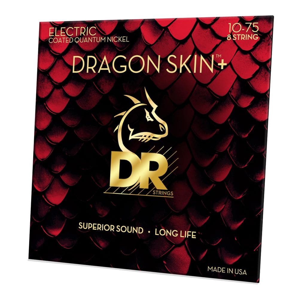 Cordas de guitarra elétrica DR Strings DRAGON SKIN+ DEQ-8/10