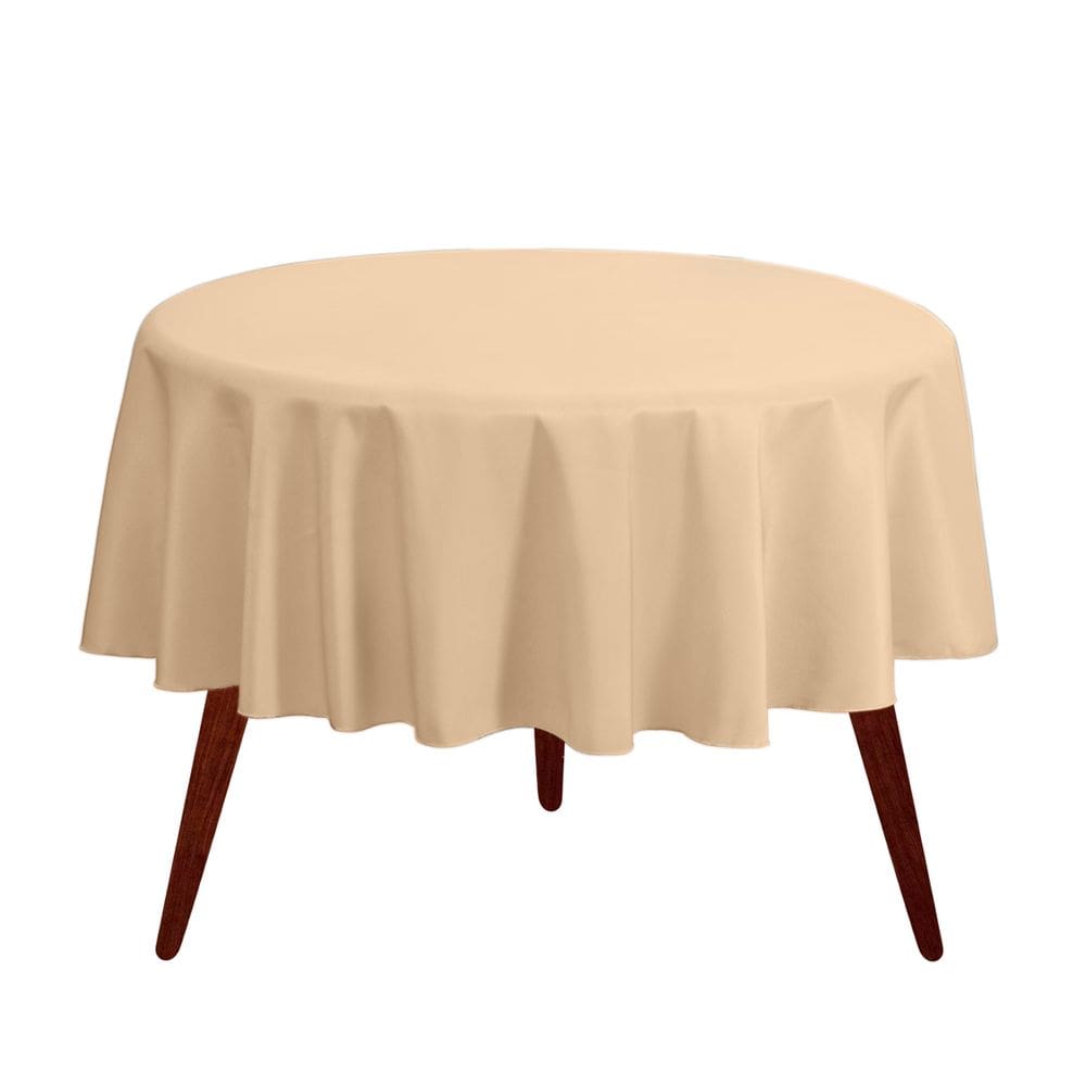 Toalha de mesa Gee Di Moda 90 polegadas bege para mesa redonda de 76-152 cm