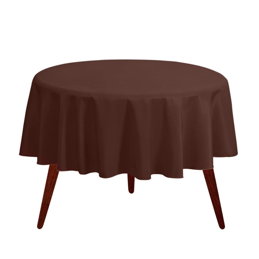 Toalha de mesa Gee Di Moda redonda de 108 polegadas de chocolate para 122-183 cm