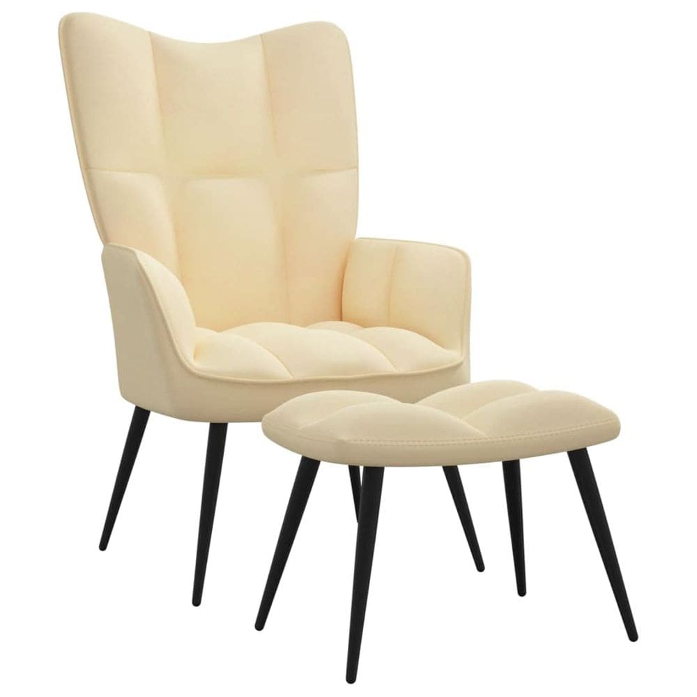 Conjunto de poltronas e bancos vidaXL Relaxing Soft Cream White