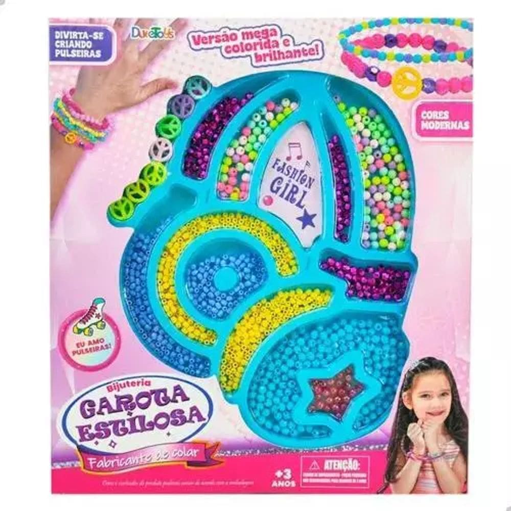 Kit Miçangas Brinquedo Infantil Pulseiras Fashion Girl - Toys Import J24113150 Nenhuma avaliaçã
