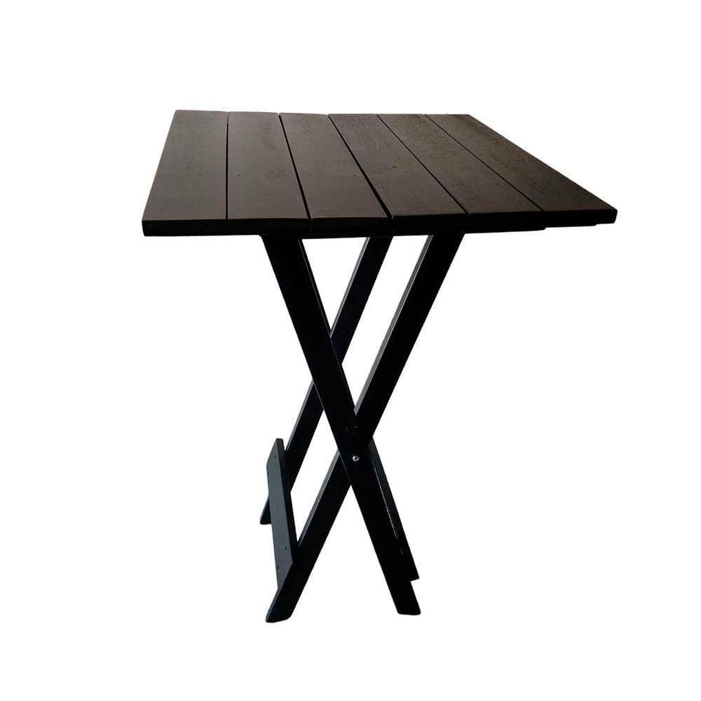 Mesa Bistrô Para Churrasqueira Dobrável De Madeira Maciça Preto