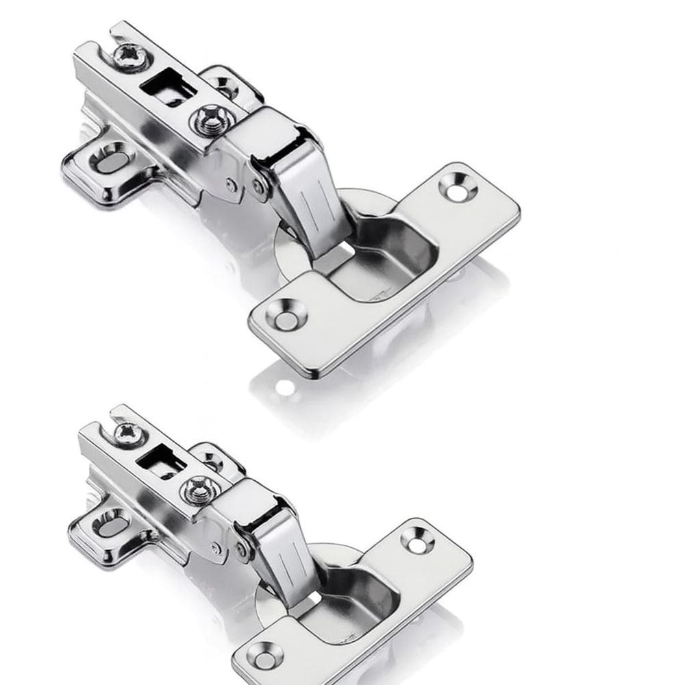 Par De Dobradiças Curva 35mm Porta Armário Gaveta Cozinha Aço Reforçado