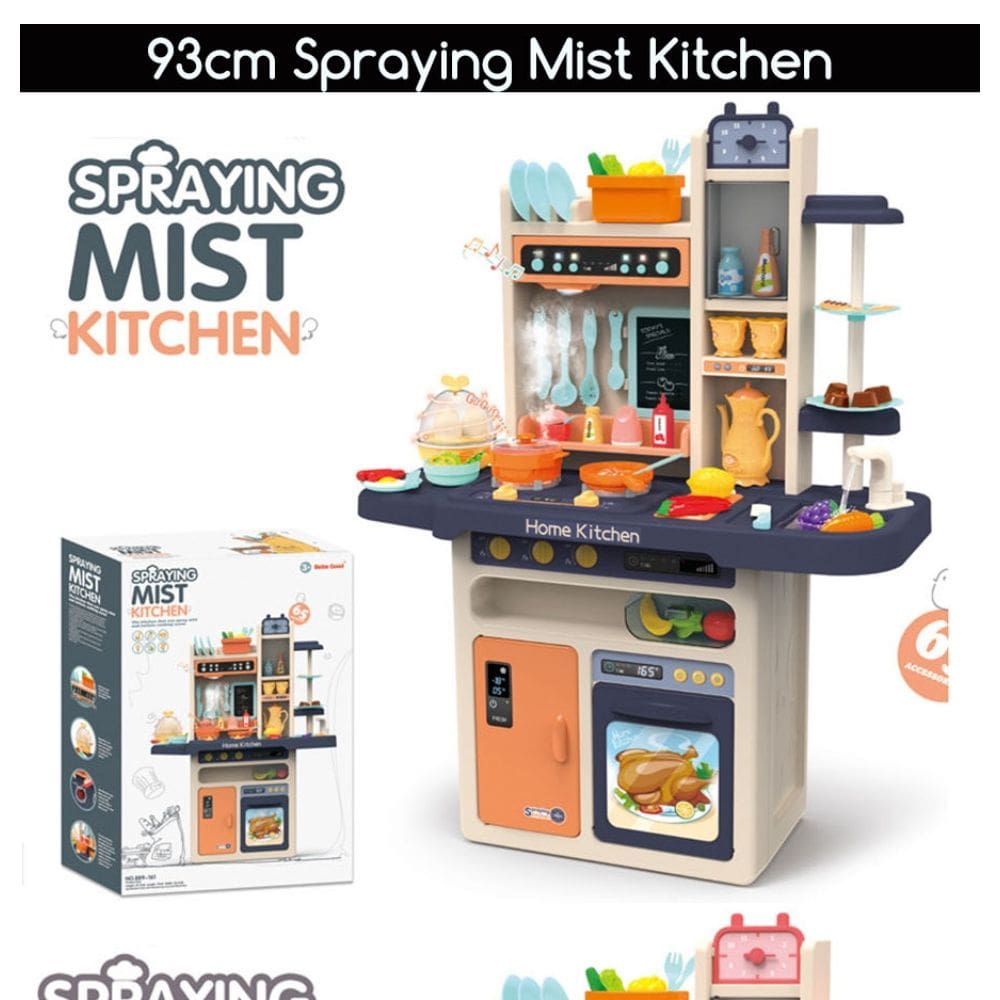Cozinha Infantil com Luz, Som e Vapor – Spraying Mist Kitchen com 65 Acessórios